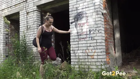 Diana Sweet: European Brunette Strips Nude and Spreads Her Legs in an Abandoned Building – photo 2 of 15