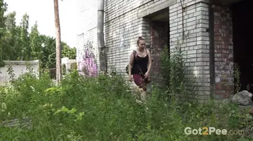 Diana Sweet – European Brunette Strips Nude and Spreads Her Legs in an Abandoned Building
