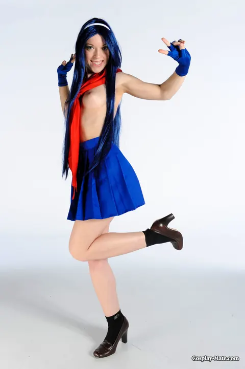 Busty Cosplay Babe Strips to Heels and Spreads Her Shaved Pussy – photo 2 of 11