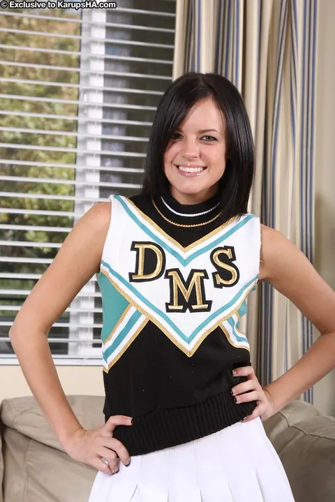 Stephanie Sage: Mature Brunette in Uniform and Panties Spreads Her Shaved Pussy – photo 1 of 21