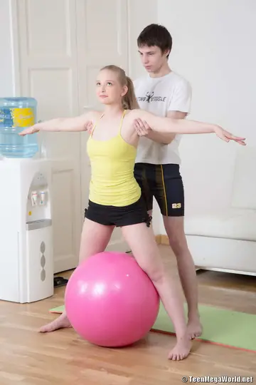 European PAWG Blonde Sucks and Fucks Her Yoga Instructor