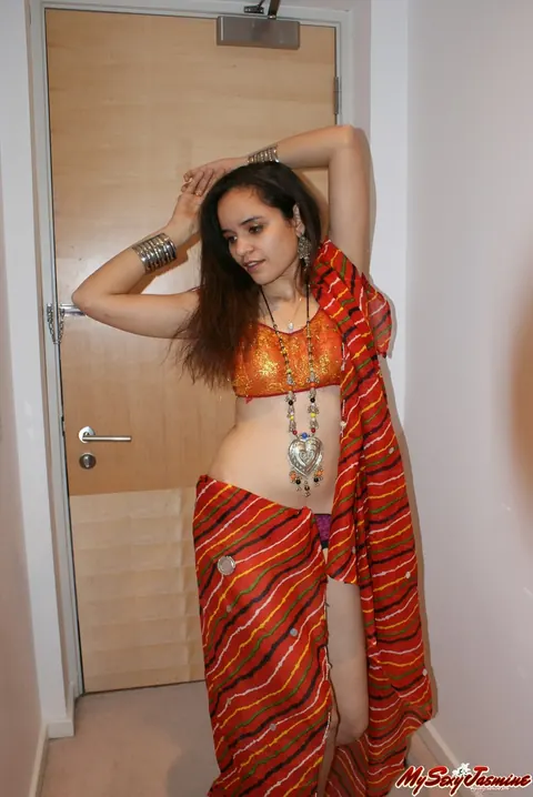 Jasmine Mathur: Indian Brunette in a Skirt and Panties Reveals Her Natural Tits – photo 3 of 12