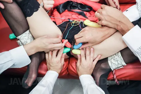 Mei Aso: Japanese Brunette Restrained in Lingerie for Group Play – photo 15 of 15