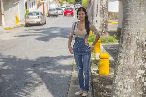 Denisse Gomez: Tattooed Latina Brunette Poses Outdoors in Jeans – photo 1 of 16