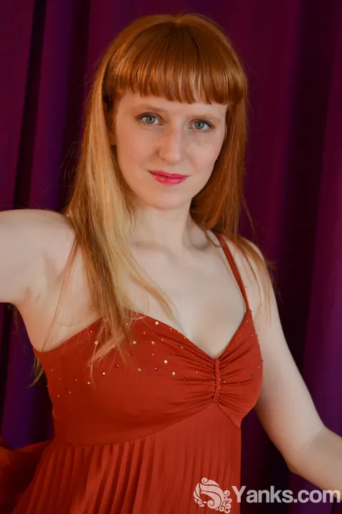Pale Redhead Strips Out of Her Dress and Opens Her Pierced Pussy – photo 2 of 15