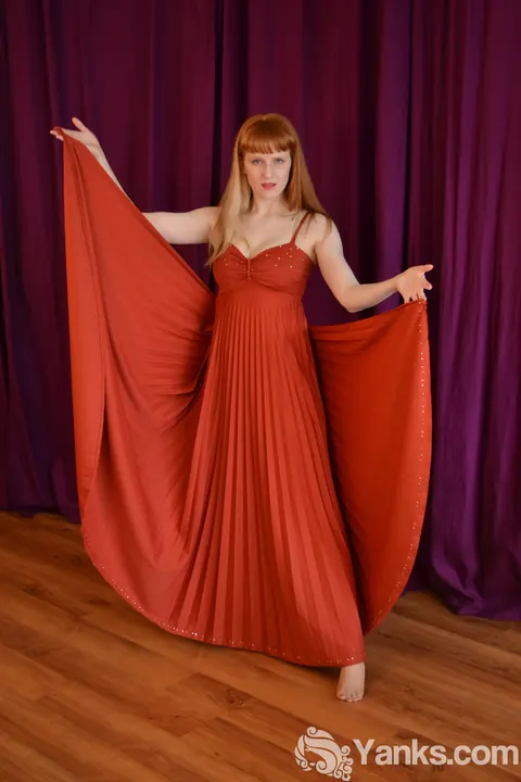 Pale Redhead Strips Out of Her Dress and Opens Her Pierced Pussy – photo 3 of 15