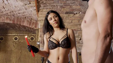 Masked Slave in Panties Endures Caning in a Dungeon – photo 1 of 15