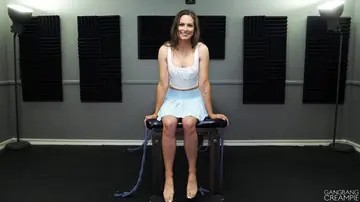 Busty British Woman Takes Multiple Creampies in Group Sex