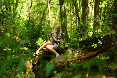 Tall Blonde Masturbates Outdoors in a Skirt – photo 2 of 20