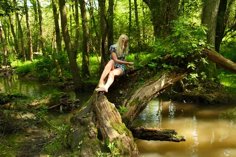 Tall Blonde Masturbates Outdoors in a Skirt – photo 6 of 20