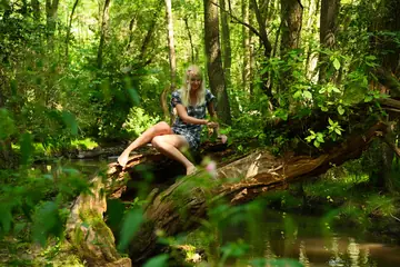 Tall Blonde Masturbates Outdoors in a Skirt