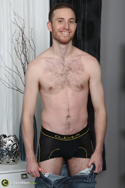 Hairy Man Strips and Spreads to Show Hard Cock – photo 3 of 21