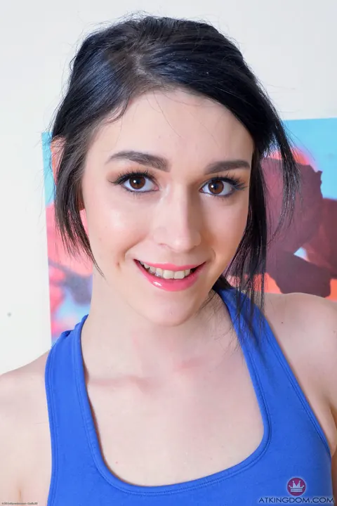 Ivy Aura: Pale Skinny Brunette Pulls Her Panties Aside to Show Her Crotch – photo 1 of 20
