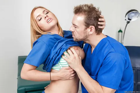 Krissy Lynn: Busty Brunette Nurse Takes Anal Doggy and Swallows His Load – photo 1 of 16