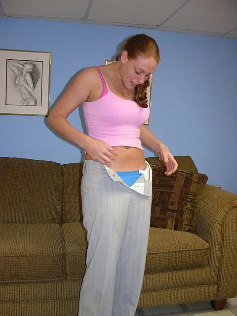 Redhead with Big Tits Strips Out of Her Lingerie and Spreads – photo 11 of 20