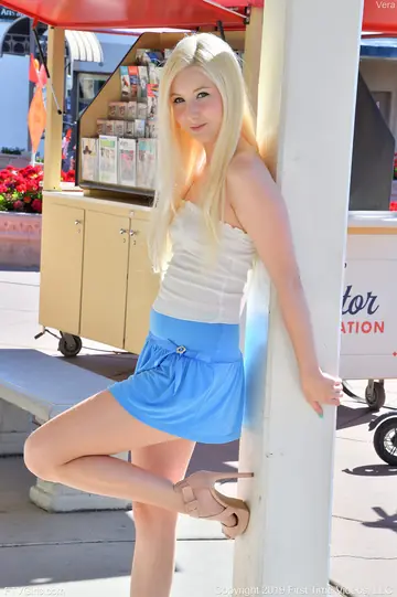Blonde Amateur Strips Out of Her Skirt for Dildo Play Outdoors
