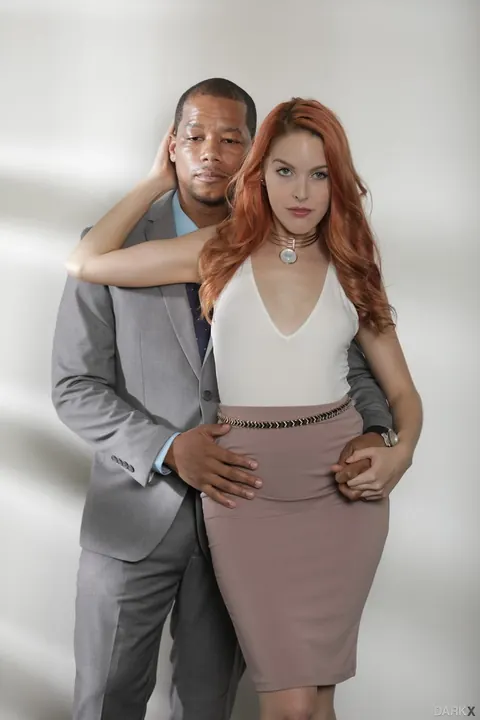 Amarna Miller: Redhead Undresses for Interracial Sex and Kissing – photo 1 of 16