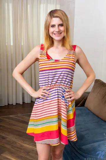 Ukrainian Blonde PAWG in a Dress Shows Her Big Tits and Ass