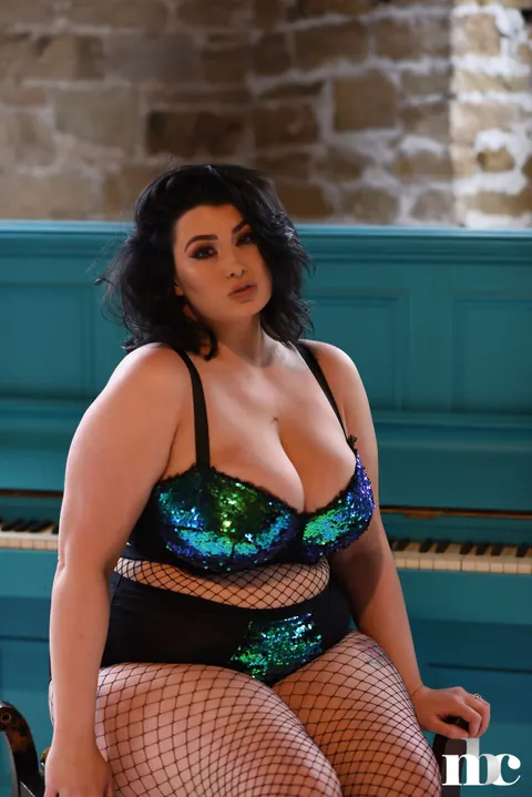 Mature BBW Strips Out of Her Fishnet Lingerie Showing Her Big Tits – photo 2 of 21