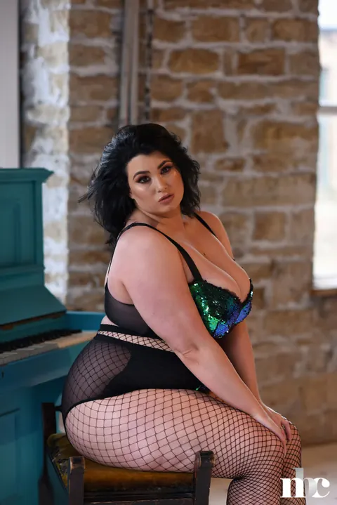 Mature BBW Strips Out of Her Fishnet Lingerie Showing Her Big Tits – photo 5 of 21