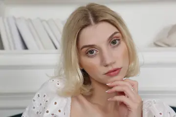 Slim Russian Blonde Spreads Her Pussy