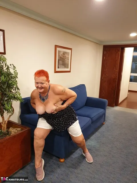 Valgasmic Exposed: BBW Redhead in Heels Presses Big Tits and Spreads Wide – photo 20 of 20