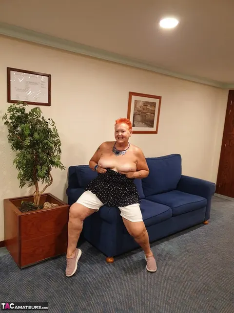 Valgasmic Exposed: BBW Redhead in Heels Presses Big Tits and Spreads Wide – photo 18 of 20