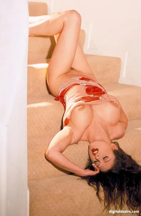 Karrie Jacobs: Brunette with Big Natural Tits Strips Nude and Cups Her Breasts – photo 18 of 21