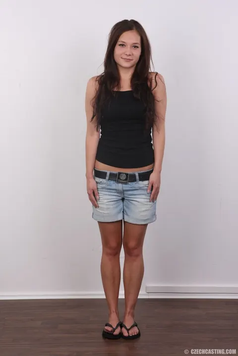 European Brunette Undresses for a Casting in Panties – photo 2 of 15