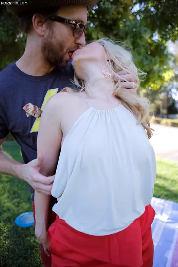 Thick Blonde MILF Rides Cowgirl Outdoors