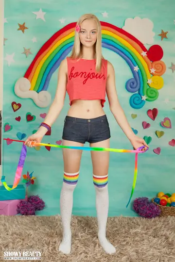 Tall Skinny Blonde Strips Out of Her Panties and Socks