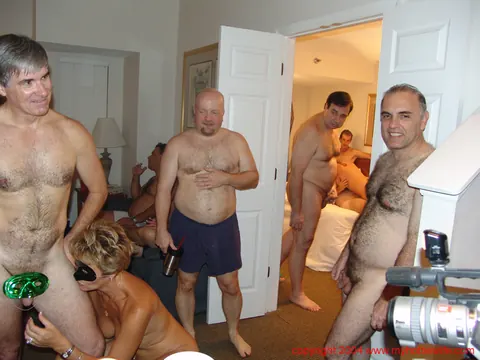 Dee Delmar: Mature Blonde and Redhead Share a Guy in a Group Orgy – photo 7 of 20