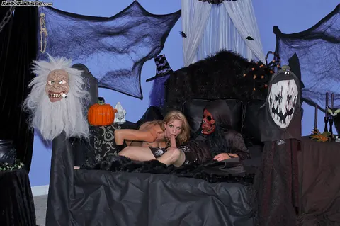 Kelly Madison: Tall Blonde MILF Rides Cowgirl in Her Witch Costume Outdoors – photo 9 of 16