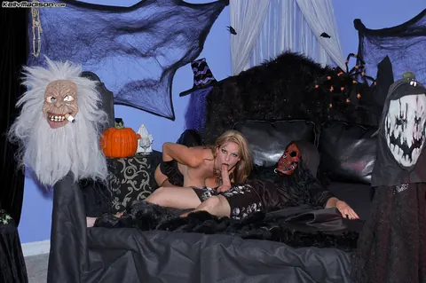 Kelly Madison: Tall Blonde MILF Rides Cowgirl in Her Witch Costume Outdoors – photo 8 of 16