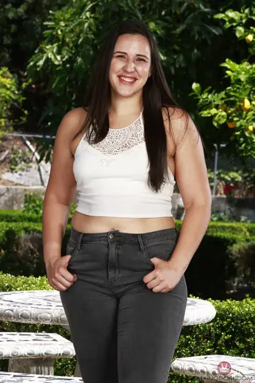 Tall Chubby Brunette Shows Hairy Armpits and Spreads Her Pussy