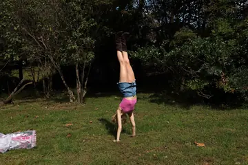 Slim Woman Strips Out of Her Skirt to Finger and Toy Her Pussy Outside