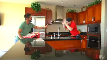 Two Men Kiss and Use a Dildo Before Sex