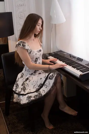 Slim Russian Brunette Strips Out of Her Dress for Anal and a Creampie