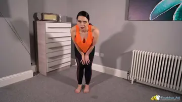 British Brunette Strips and Spreads Her Legs Wide