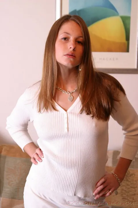 Sadie Lamb: Brunette in Stockings and Skirt Shows Off Her Big Tits – photo 2 of 21