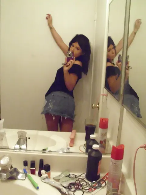 Brunette Strips and Poses for Selfies – photo 8 of 21