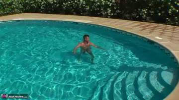 Busty Blonde MILF Gets Fucked in the Pool Wearing Sunglasses