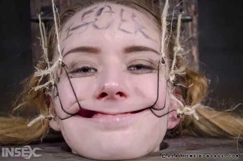 Jessica Kay: Redhead in Bondage Takes a Facial in Close-Up – photo 12 of 15