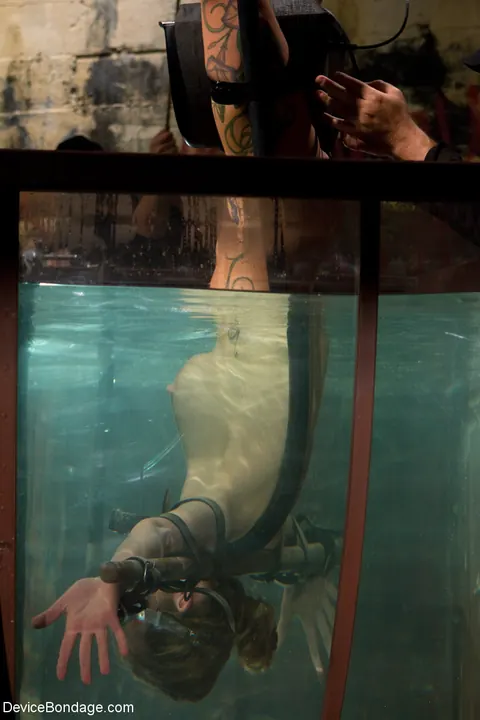 Rain DeGrey: Tattooed Blonde with Big Tits Gets Toyed Underwater in Bondage – photo 8 of 21