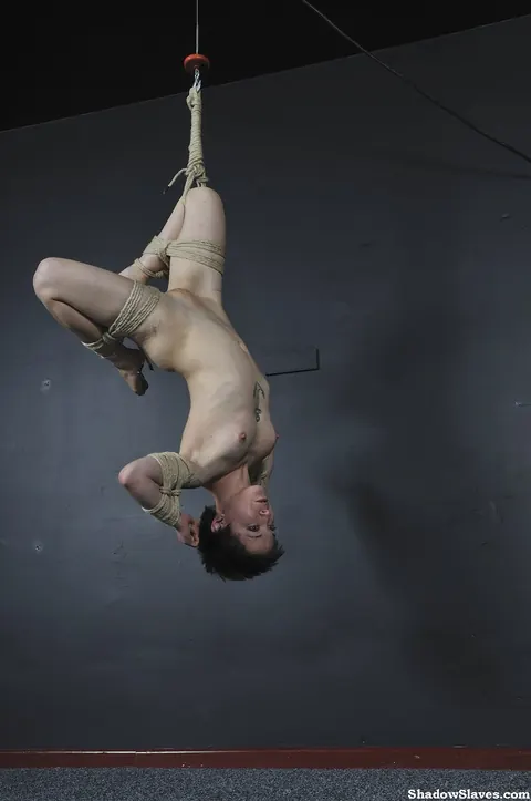 Mei Mara: Thick Asian Brunette Hangs Bound in Rope Suspension – photo 11 of 16