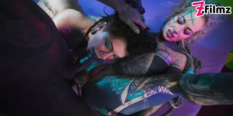 Anuskatzz: Two Tattooed Brunettes Submit to Interracial Bondage Foursome with Anal – photo 20 of 20