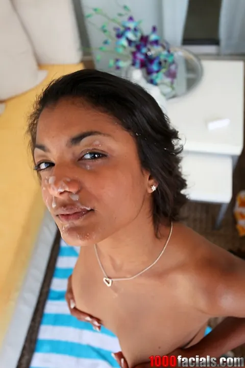 Neela Sky: Skinny Ebony Brunette Deepthroats and Takes a Facial – photo 11 of 16