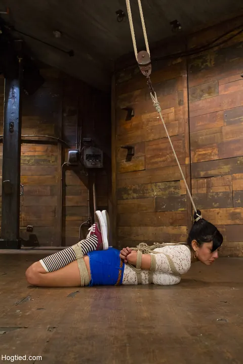 Beretta James: Skinny Latina in Shorts and Socks Gets Bound and Toyed – photo 3 of 20