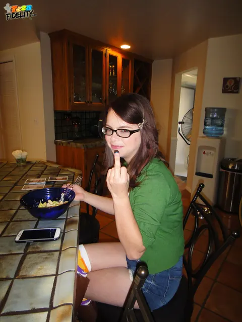 Jennifer Bliss: Skinny Brunette in Glasses Strips Outdoors – photo 13 of 18