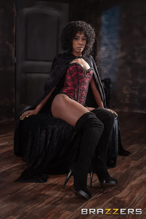 Misty Stone: Thick Ebony MILF in Halloween Panties and Heels Spreads – photo 5 of 21